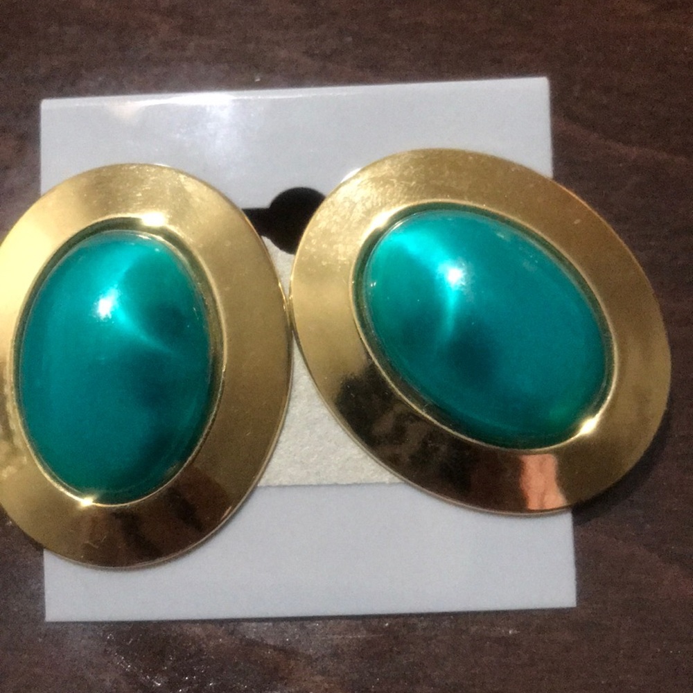 Imitation Emerald Stones Earrings. Abundance.
